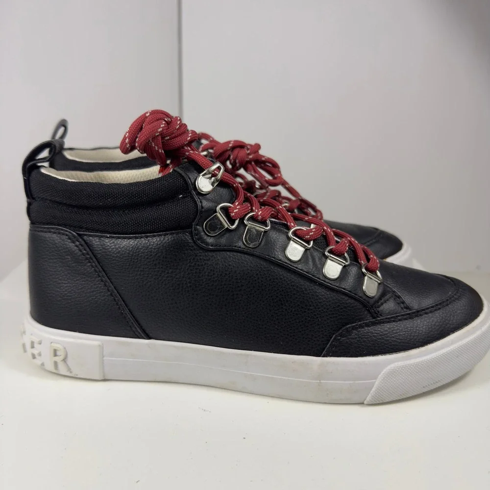 Tommy Hilfiger Jael Women Size 7 Black High Top Sneaker Boots TWJAEL Lace Up